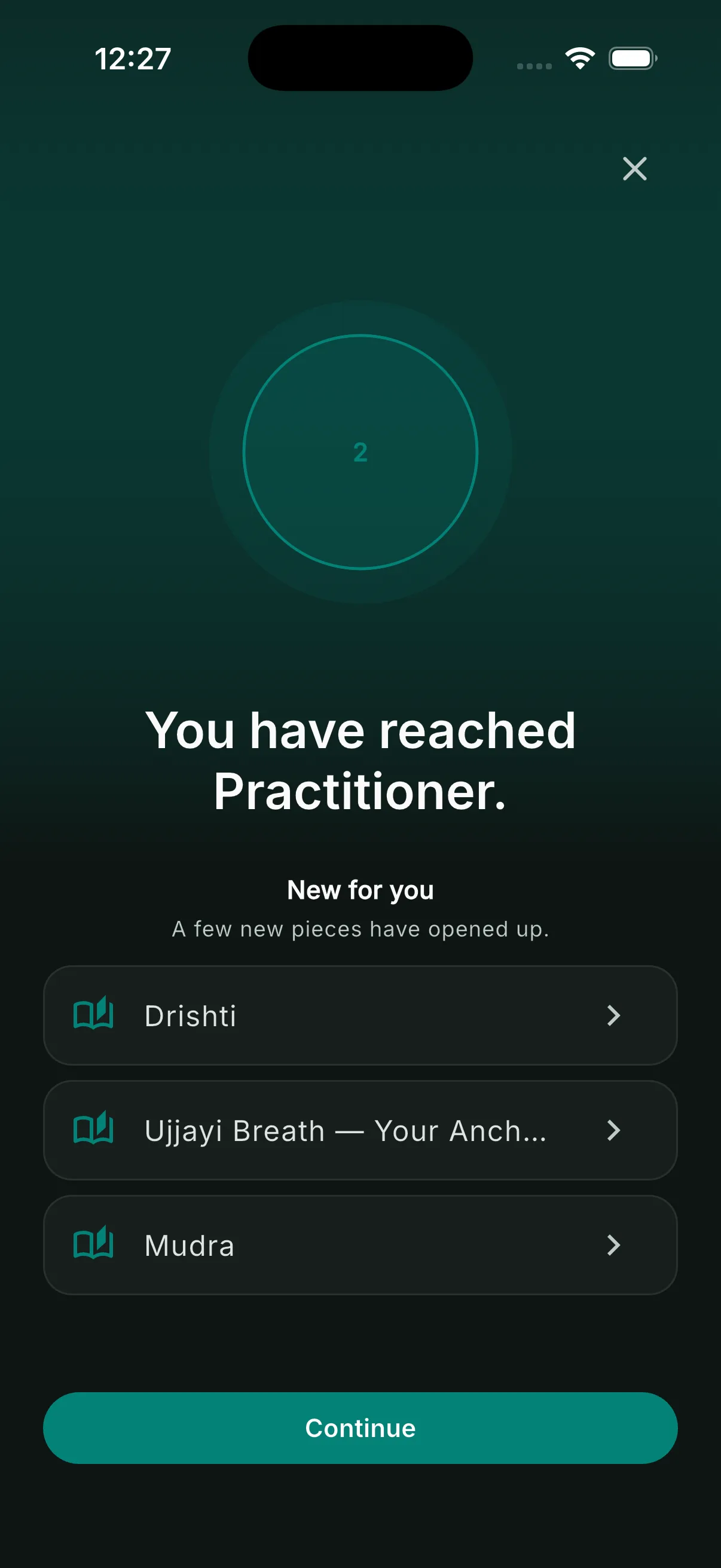 The full-screen grade celebration welcoming a member to their new grade, with newly unlocked content