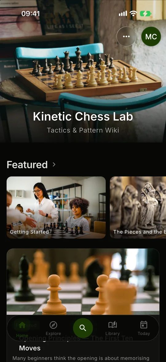 C3NTR Home screen for an academic school